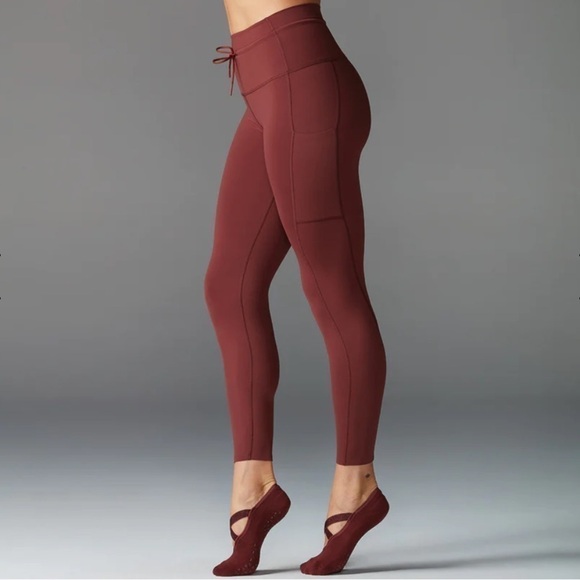 TAVI 7/8 TIE WAIST POCKET PINK LEGGINGS - SIZE S or 25 - Picture 1 of 9